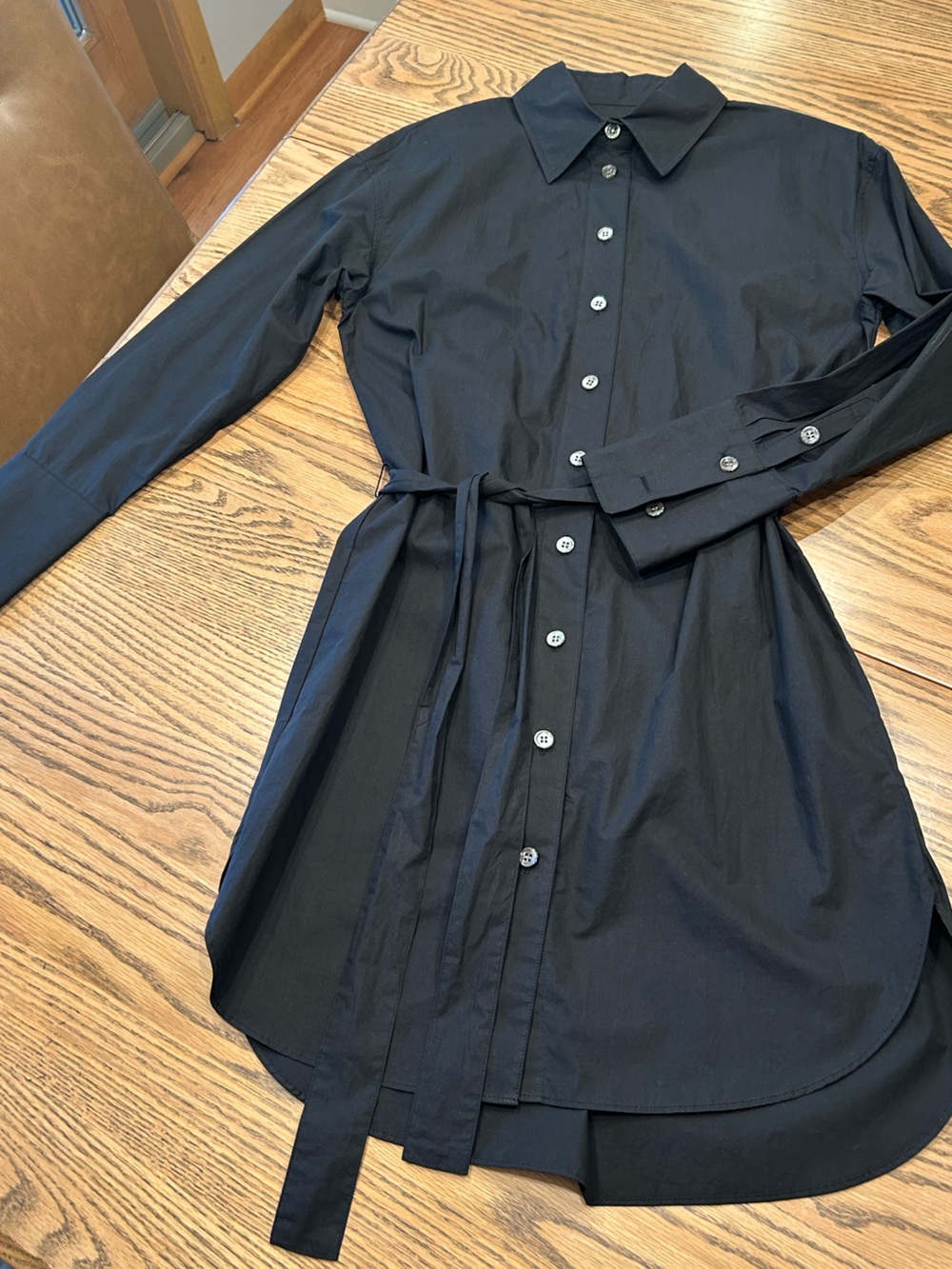 NWT Banana Republic Shirtdress Shirt Dress Black Size Small Long Sleeve
